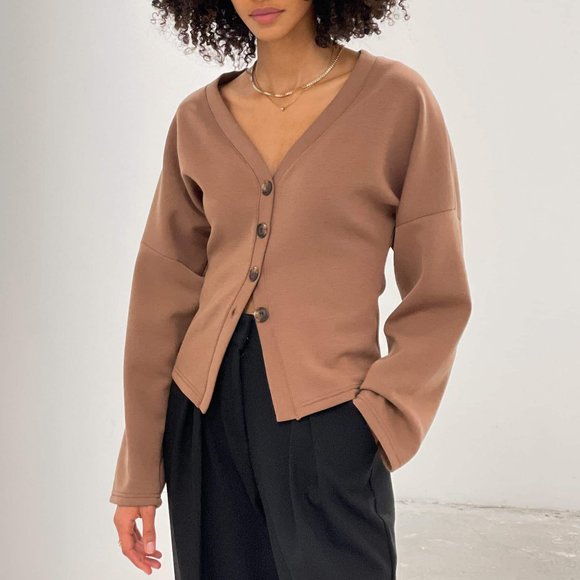 NWT Oak + Fort v-neck cardigan - Picture 1 of 4